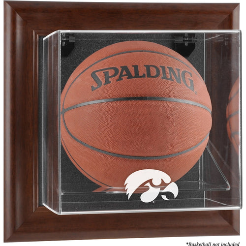 Iowa Hawkeyes Brown Framed Wall-Mountable Basketball Display Case