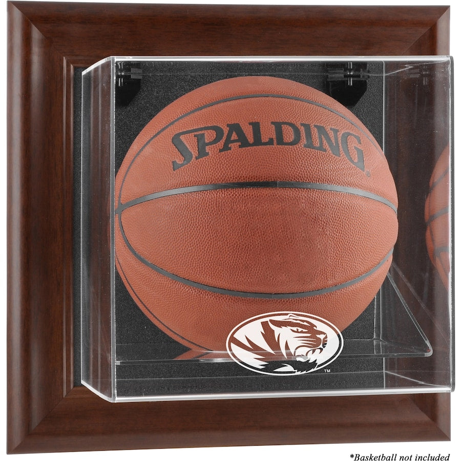 Missouri Tigers Brown Framed Wall-Mountable Basketball Display Case