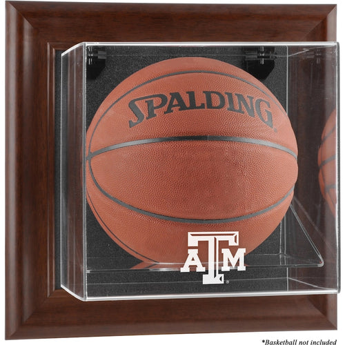 Texas A&M Aggies Brown Framed Wall-Mountable Basketball Display Case