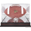 Colorado Buffaloes Mahogany Base Logo Football Display Case with Mirror Back