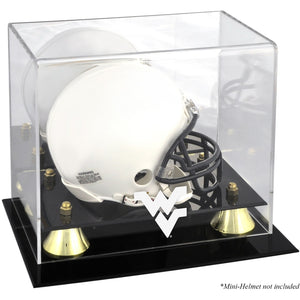 West Virginia Mountaineers Golden Classic Logo Mini Helmet Display Case