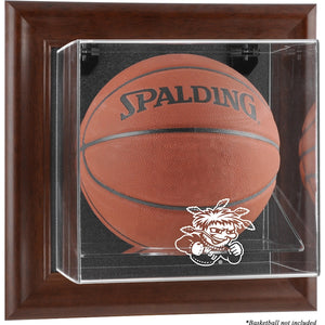 Wichita State Shockers Brown Framed Wall Mountable Basketball Display Case