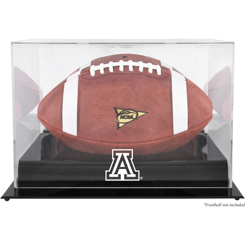 Arizona Wildcats Black Base Team Logo Football Display Case with Mirror Back