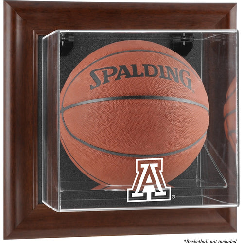Arizona Wildcats Brown Framed Wall-Mountable Basketball Display Case