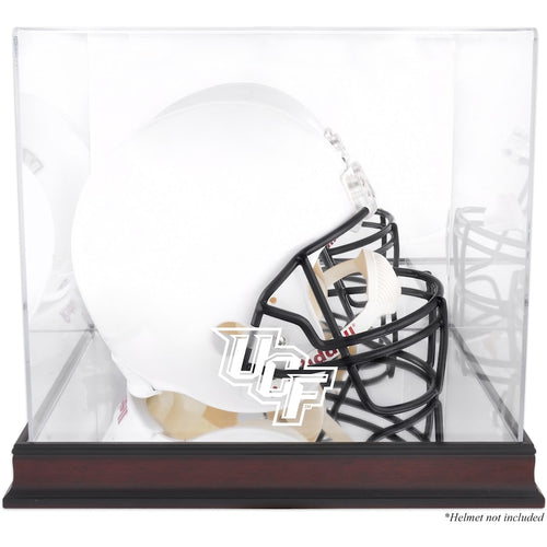 UCF Knights Mahogany Base Logo Helmet Display Case with Mirrored Back