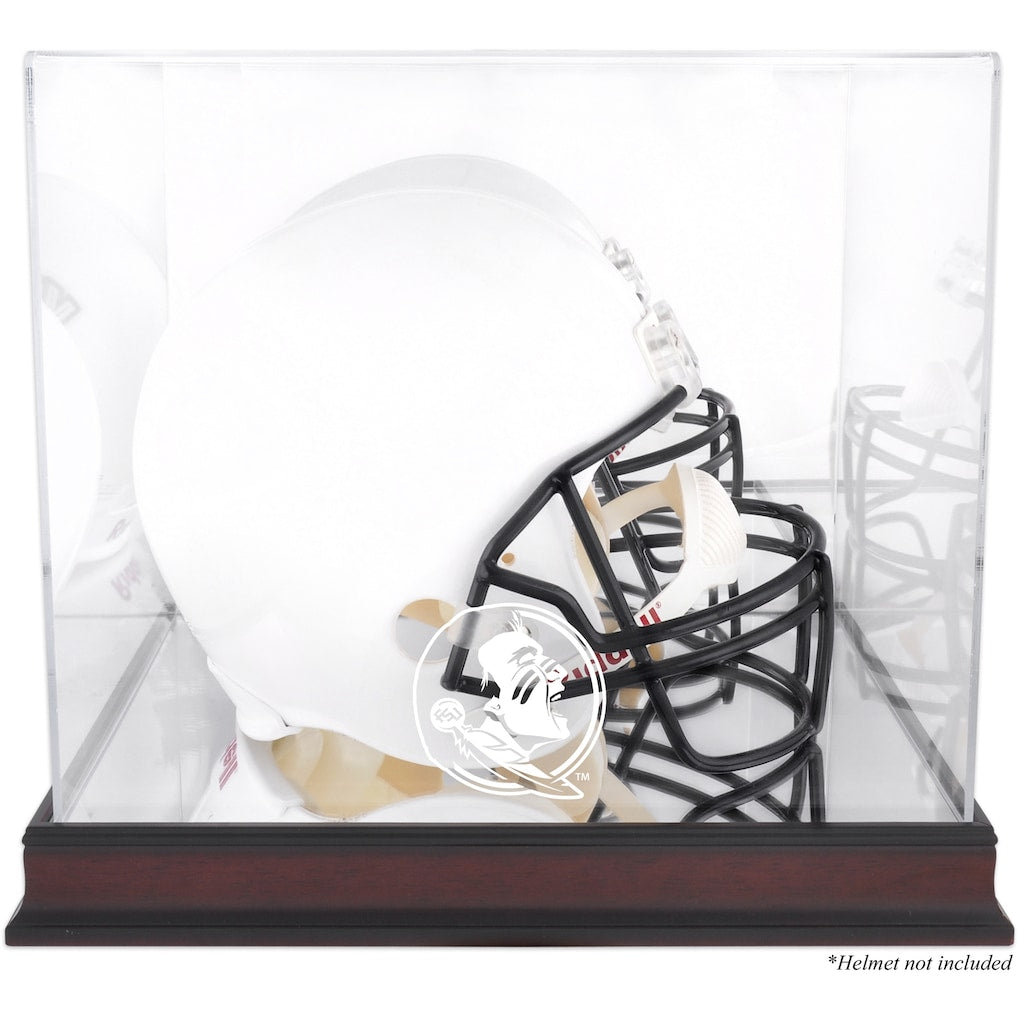 Florida State Seminoles (FSU) Mahogany (2014 - Present Logo) Helmet Display Case with Mirror Back