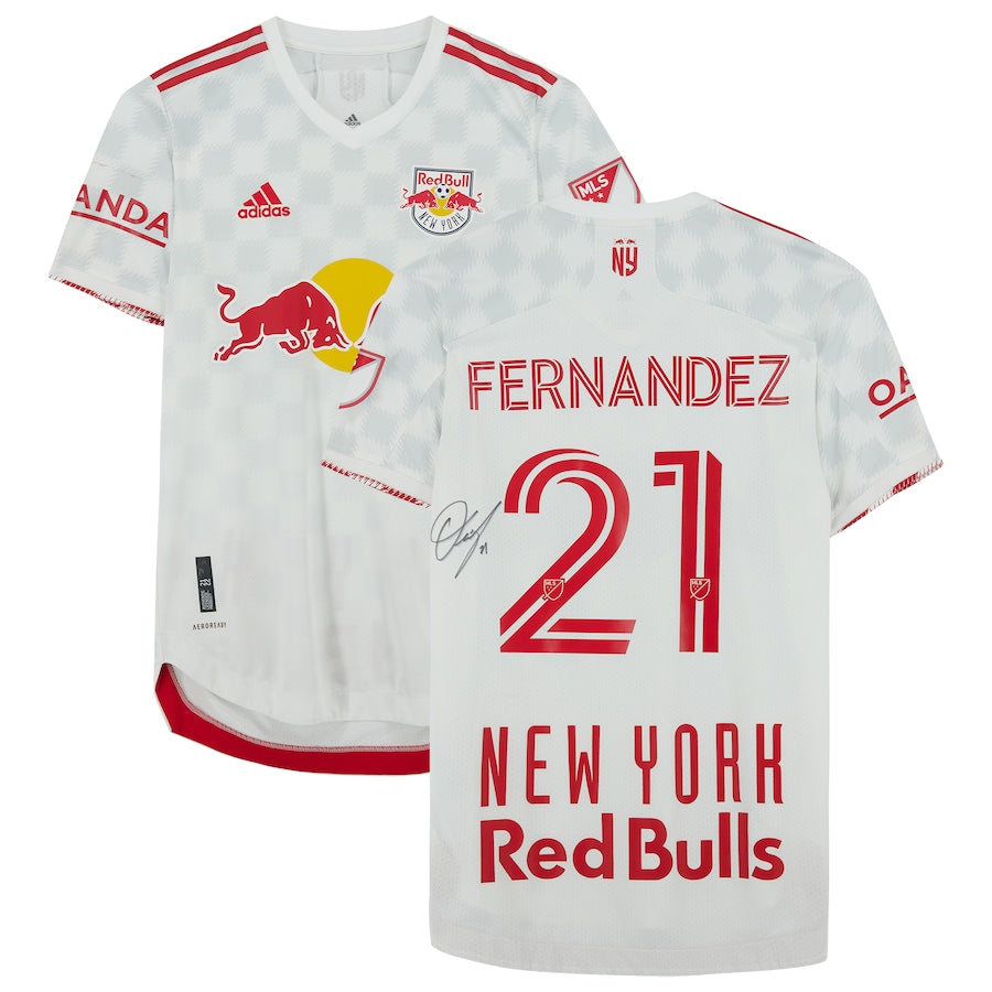 Omir Fernandez New York Red Bulls Autographed Match-Used #21 White Jersey from the 2022 MLS Season
