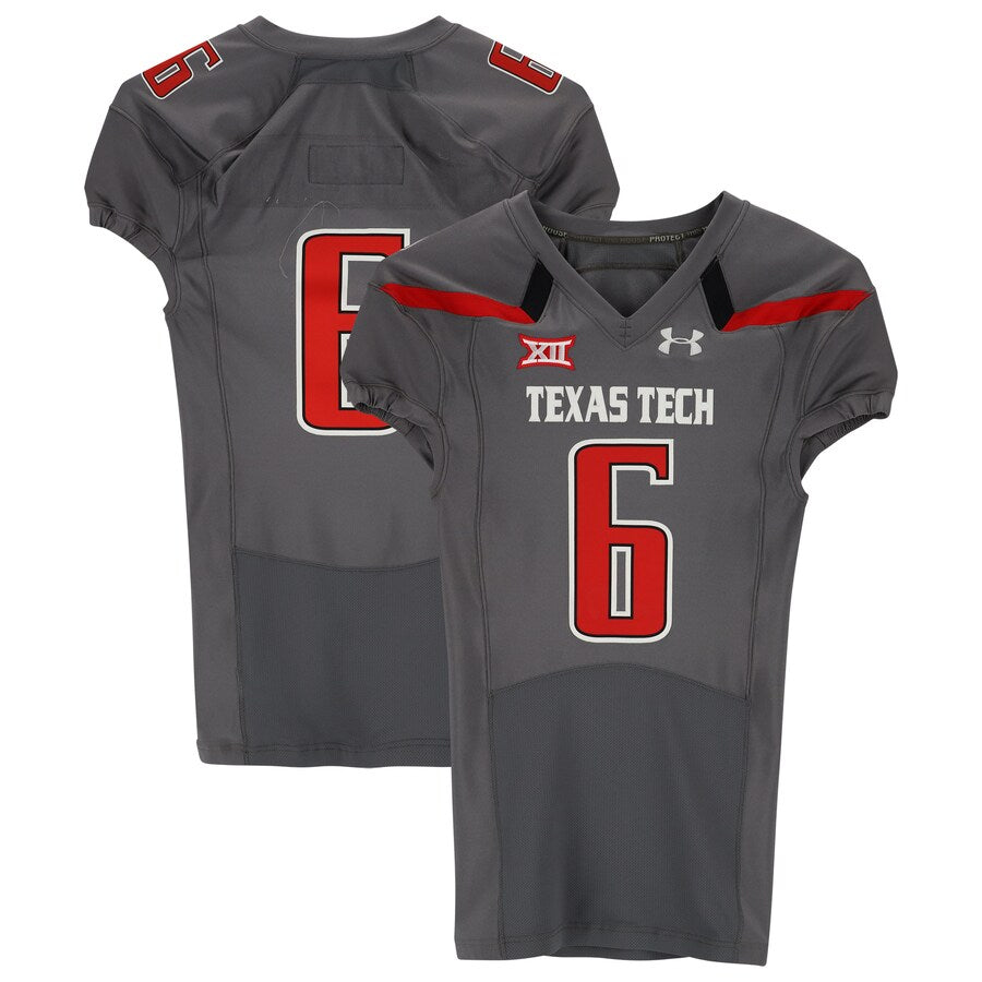 Texas Tech Red Raiders Team-Issued #6 Gray Jersey from the 2014 NCAA Football Season