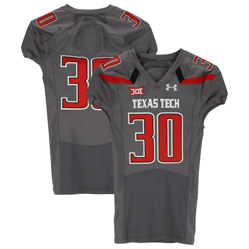 Texas Tech Red Raiders Team-Issued #30 Gray Jersey from the 2014 NCAA Football Season