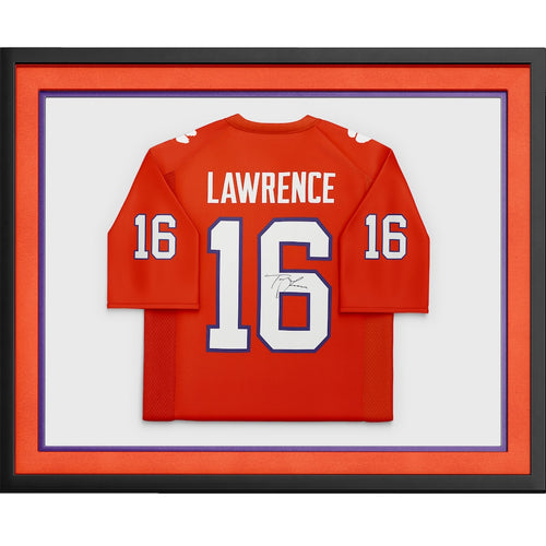 Trevor Lawrence Clemson Tigers Autographed Framed Orange Nike Game Jersey