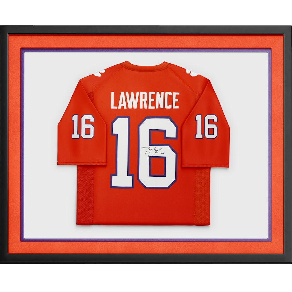 Trevor Lawrence Clemson Tigers Autographed Framed Orange Nike Game Jersey