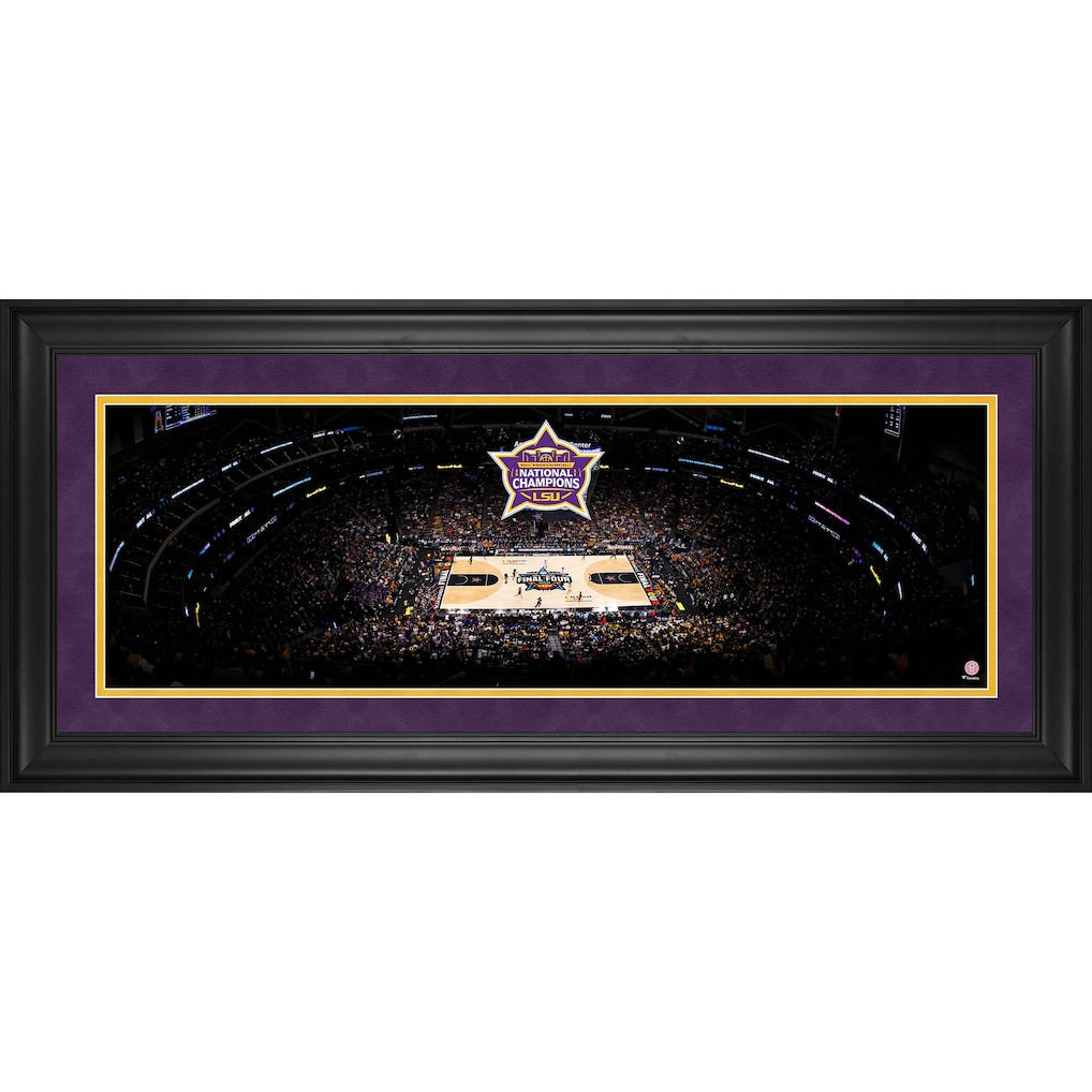 LSU Tigers 2023 NCAA Women's Basketball National Champions Framed 10'' x 30'' Panoramic Collage