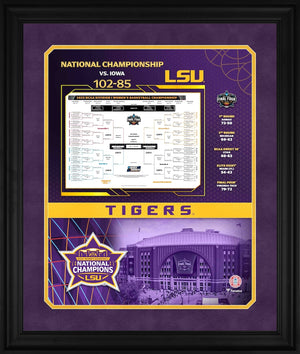 LSU Tigers 2023 NCAA Women's Basketball National Champions Framed 20'' x 24'' Bracket Collage Photo