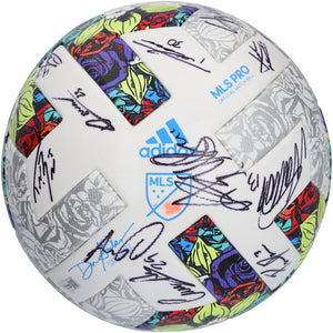 San Jose Earthquakes Autographed Match-Used Soccer Ball from the 2022 MLS Season with 25 Signatures - BA88060