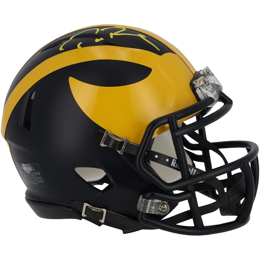 Tom Brady Michigan Wolverines Autographed Riddell Speed Mini Helmet - Signed on Top