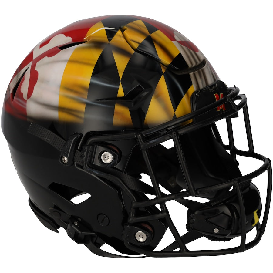 Maryland Terrapins Team-Issued Black Helmet from the 2021 NCAA Football Season - XJ05529572