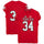 Texas Tech Red Raiders Team-Issued #34 Red Jersey from the 2017 NCAA Football Season