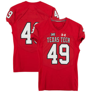 Texas Tech Red Raiders Team-Issued #49 Red Jersey from the 2017 NCAA Football Season