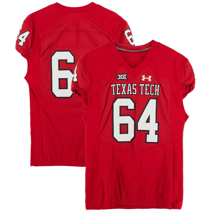 Texas Tech Red Raiders Team-Issued #64 Red Jersey from the 2017 NCAA Football Season