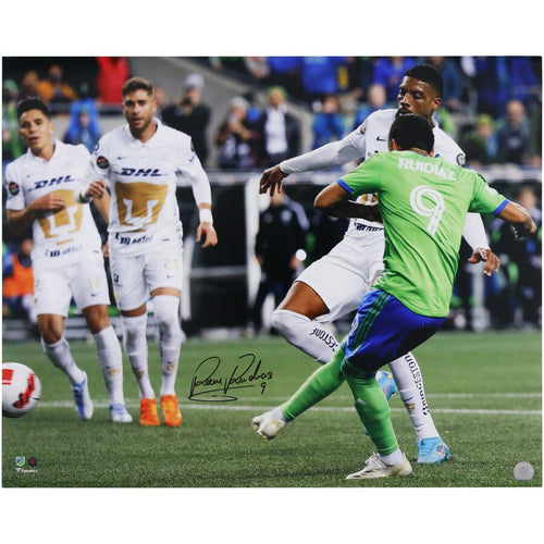 Raul Ruidiaz Seattle Sounders FC Autographed 16'' x 20'' 2022 CONCACAF Goal Photograph