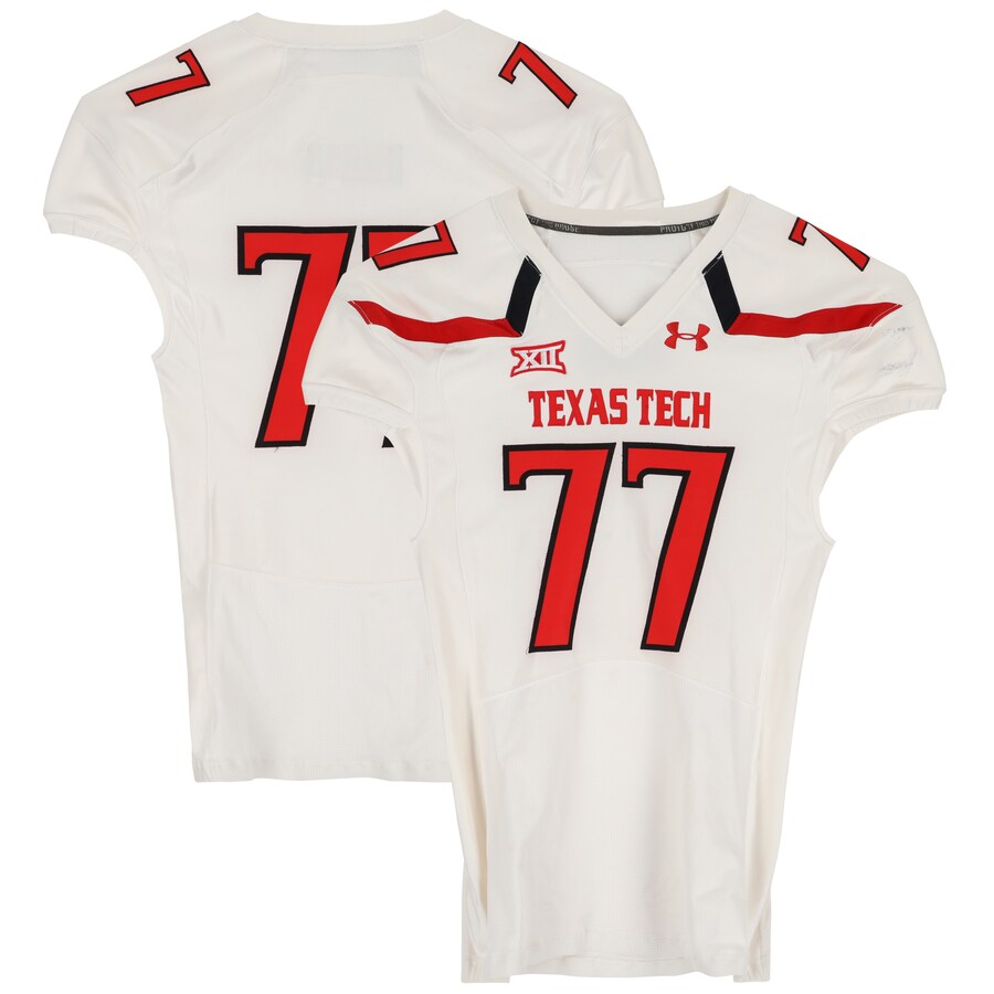 Texas Tech Red Raiders Team-Issued #77 White Jersey from the 2013 NCAA Football Season
