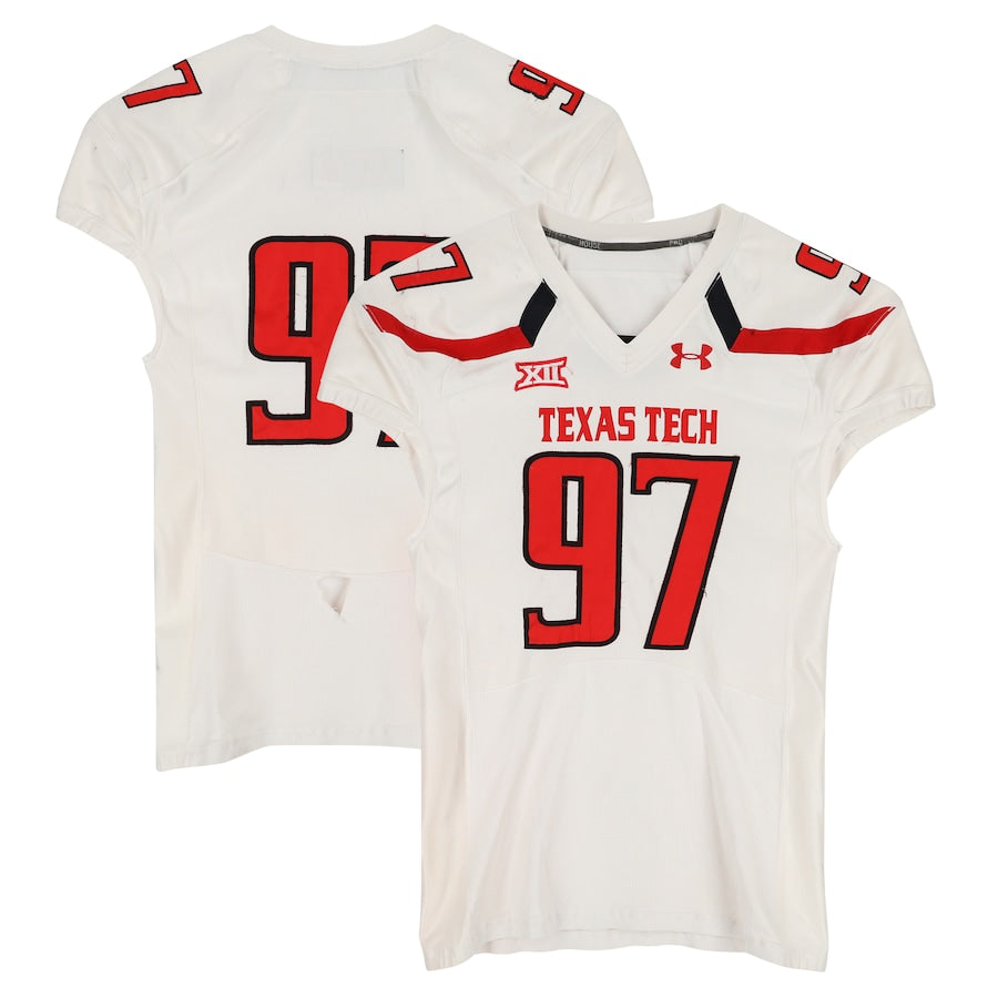 Texas Tech Red Raiders Team-Issued #97 White Jersey from the 2013 NCAA Football Season
