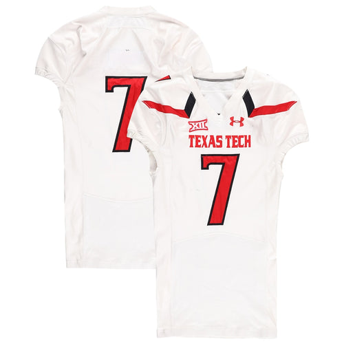 Texas Tech Red Raiders Team-Issued #7 White Jersey from the 2015 NCAA Football Season