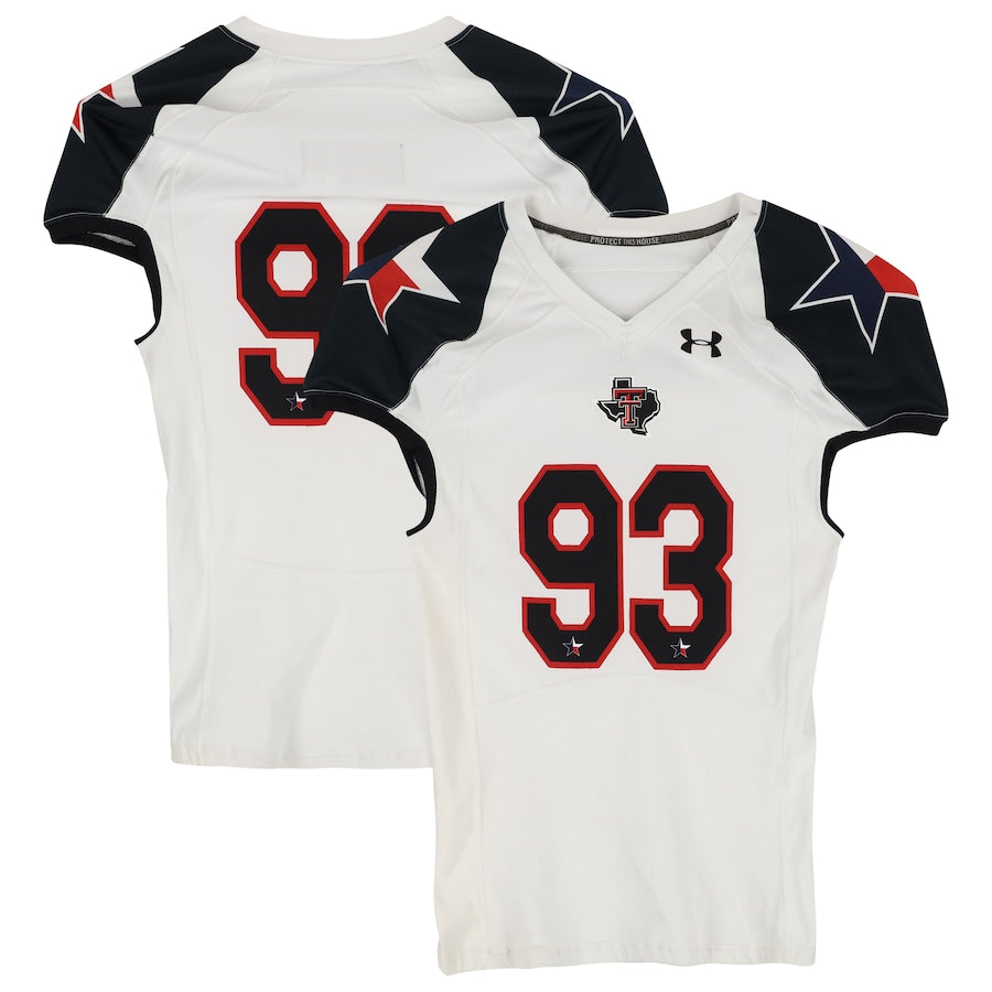 Texas Tech Red Raiders Team-Issued #93 White and Black Jersey from the 2013 NCAA Football Season