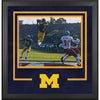 Charles Woodson Michigan Wolverines Autographed Deluxe Framed 16'' x 20'' Leaping Interception Photograph - Signature in Yellow Ink