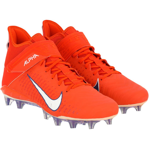 Clemson Tigers Team-Issued Orange Alpha Menace Cleats from the Football Program