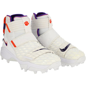 Clemson Tigers Team-Issued White and Orange Savage Cleats from the Football Program