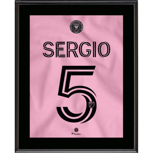Sergio Busquets Inter Miami CF 10.5'' x 13'' #5 Heart Beat Jersey Sublimated Plaque
