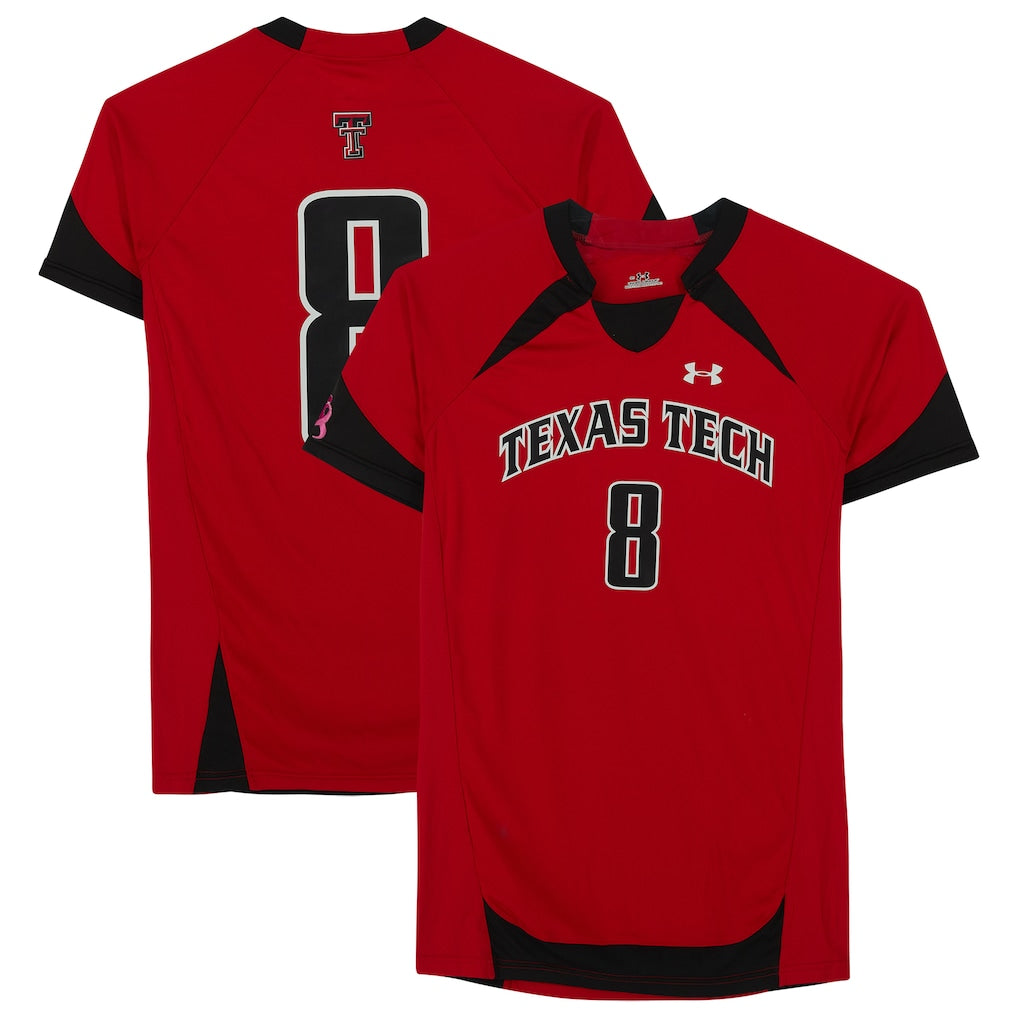 Texas Tech Red Raiders Team-Issued #8 Red Jersey from the Athletics Program