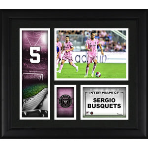 Sergio Busquets Inter Miami CF Framed 15'' x 17'' Player Core Collage