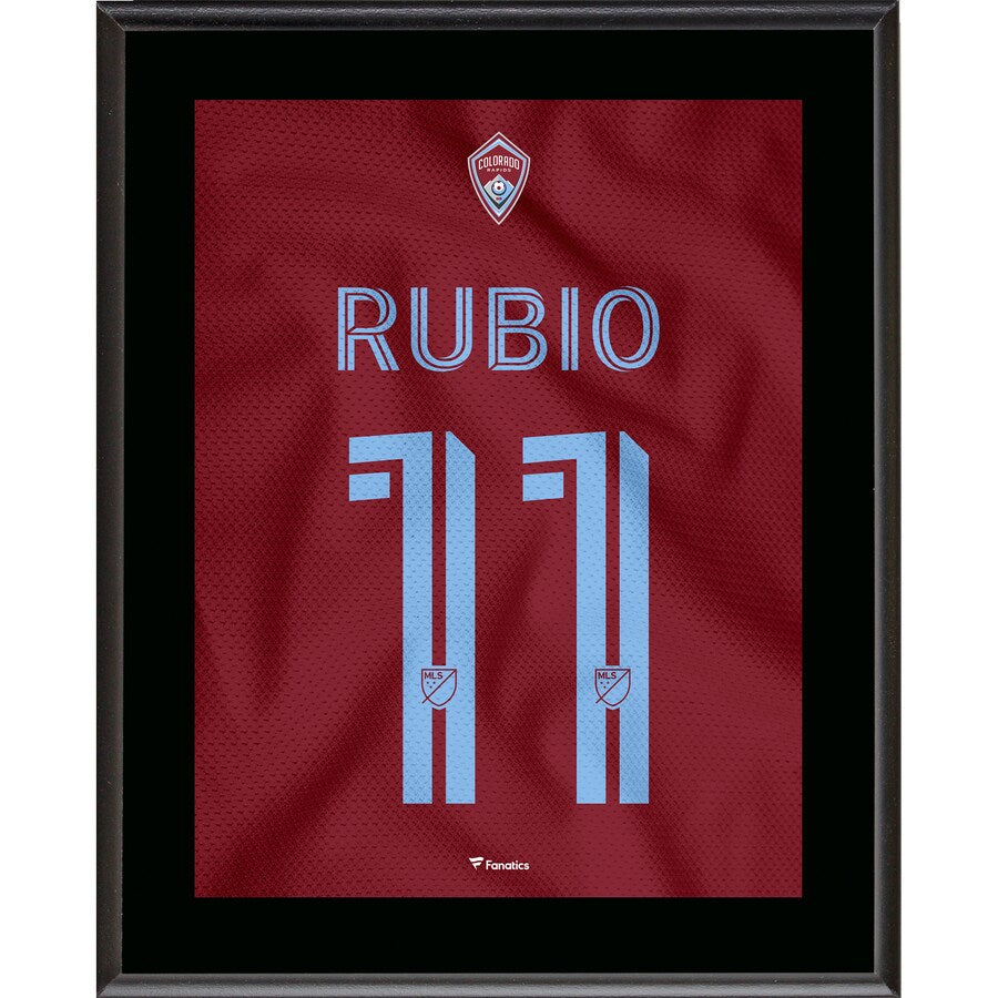 Diego Rubio Colorado Rapids 10.5'' x 13'' Jersey Style Number 11 Sublimated Plaque