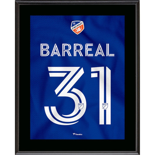 Álvaro Barreal FC Cincinnati 10.5'' x 13'' River Jersey Style Number 31 Sublimated Plaque