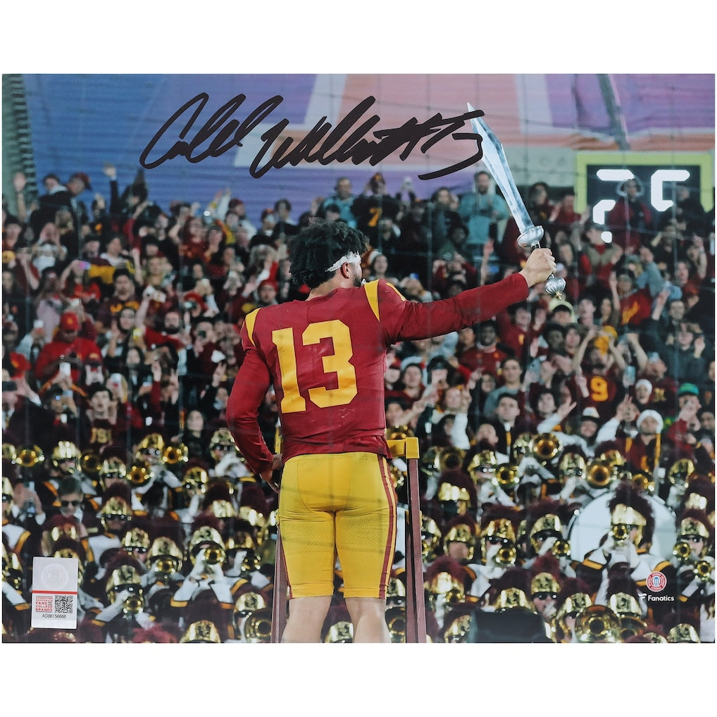 Caleb Williams USC Trojans Autographed 8'' x 10'' Conducting Band Photograph