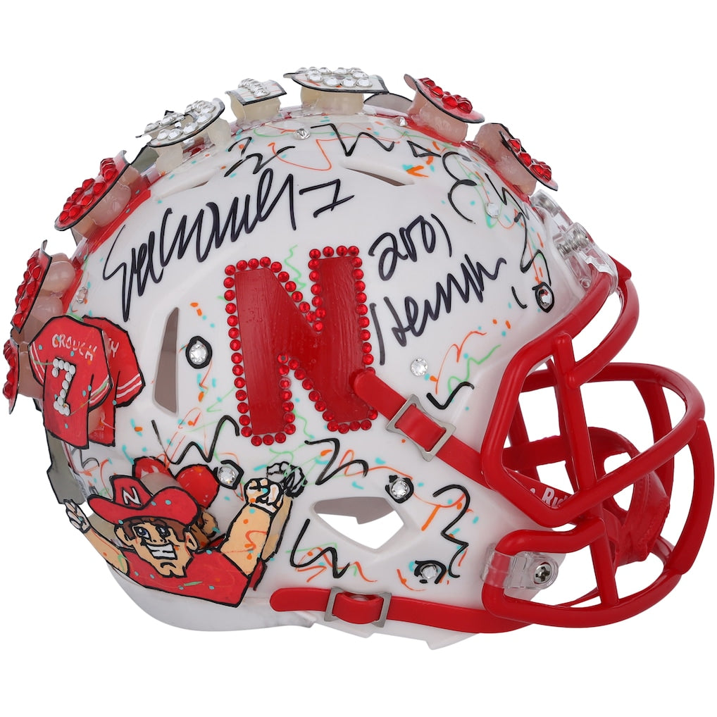 Eric Crouch Nebraska Huskers Autographed Riddell Speed Mini Helmet with ''2001 Heisman'' Inscription - Art by Charles Fazzino - XP14013019
