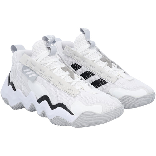 Kansas Jayhawks Team-Issued White Exhibit B adidas Shoes from the Basketball Program