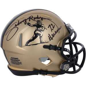 Johnny Rodgers Nebraska Huskers Autographed 2023 Gold Riddell Heisman Mini Helmet with ''72 Heisman'' Inscription