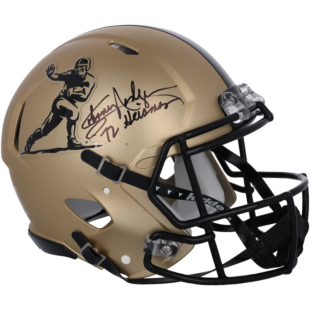 Johnny Rodgers Nebraska Huskers Autographed 2023 Gold Riddell Heisman Authentic Helmet with ''72 Heisman'' Inscription