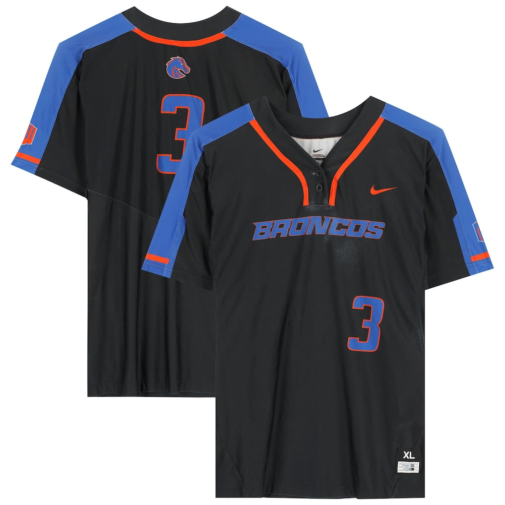 Boise State Broncos Team-Issued #3 Black Jersey from the Softball Program - Size XL