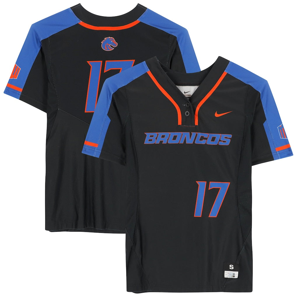 Boise State Broncos Team-Issued #17 Black Jersey from the Softball Program - Size S