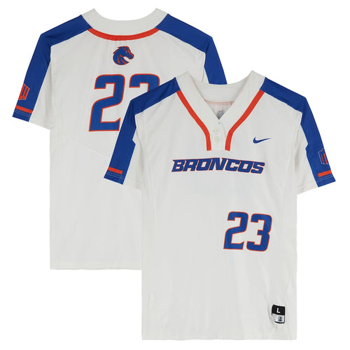 Boise State Broncos Team-Issued #23 White Jersey from the Softball Program - Size L