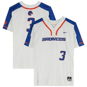 Boise State Broncos Team-Issued #3 White Jersey from the Softball Program - Size XL