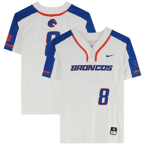 Boise State Broncos Team-Issued #8 White Jersey from the Softball Program - Size M