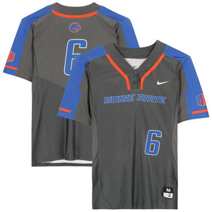 Boise State Broncos Team-Issued #6 Gray Jersey from the Softball Program - Size M