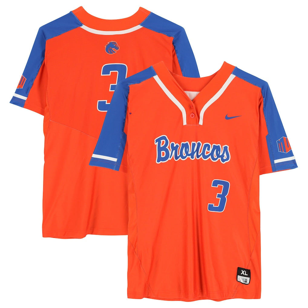 Boise State Broncos Team-Issued #3 Orange Jersey from the Softball Program - Size XL