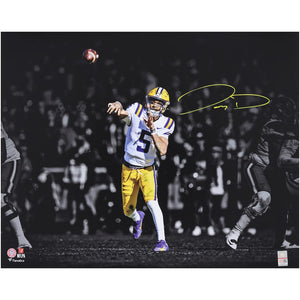 Jayden Daniels LSU Tigers Autographed 16'' x 20'' Throwing Spotlight Photograph
