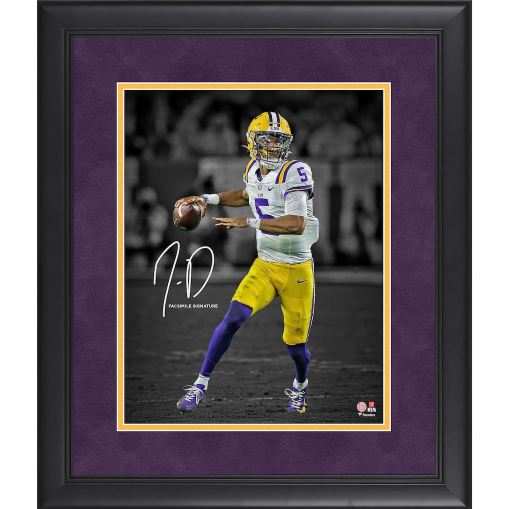 Jayden Daniels LSU Tigers Facsimile Signature Framed 11'' x 14'' Photograph